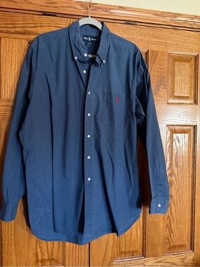 Polo by Ralph Lauren Blue Button-Down Shirt with Red Pony